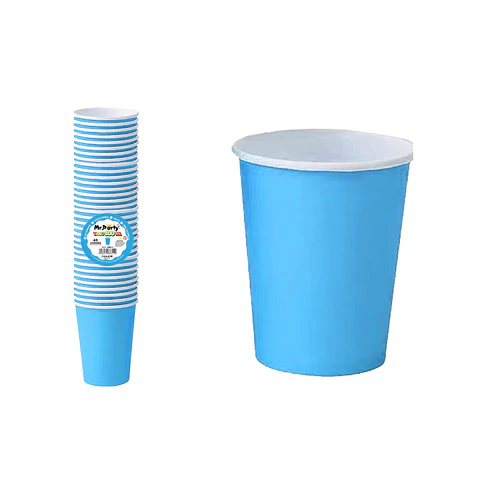 Vasos de papel celeste 200ml 40pcs