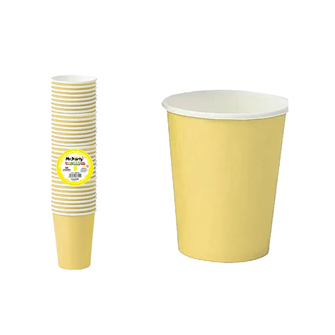 Vasos de papel amarillo 200ml 40pcs