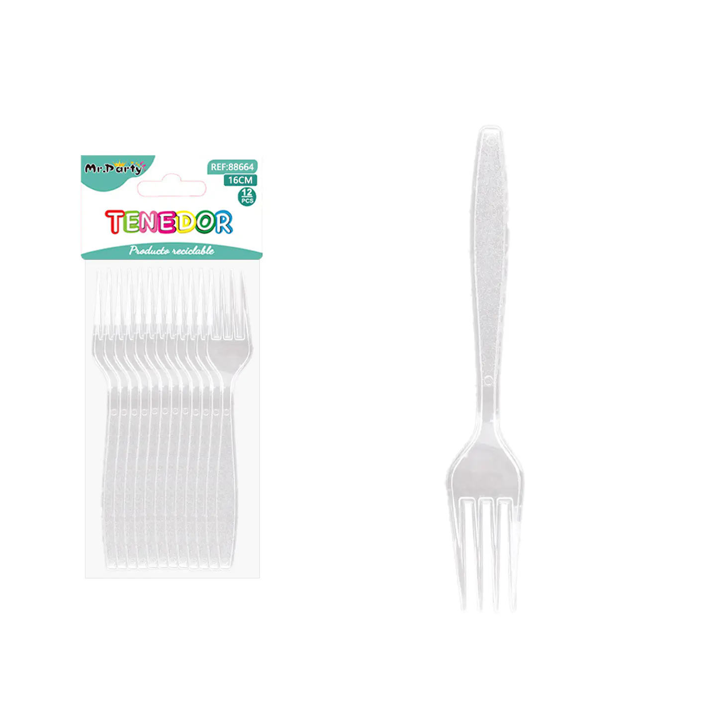 Tenedores desechables transparente 16cm 12pcs 1