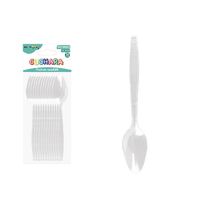 Cucharas desechables transparente 15.5cm 12pcs