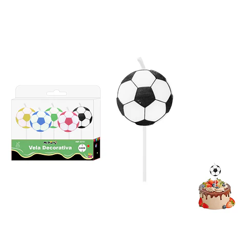 Velas de fútbol multicolor 6.5cm 5pcs