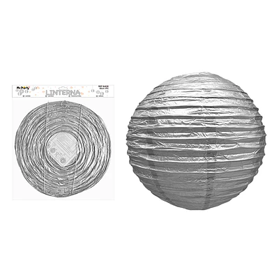 Lámpara de papel plateada 40cm