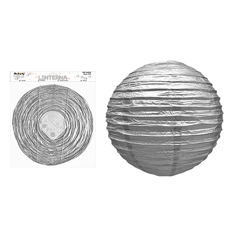 Lámpara de papel plateada 40cm