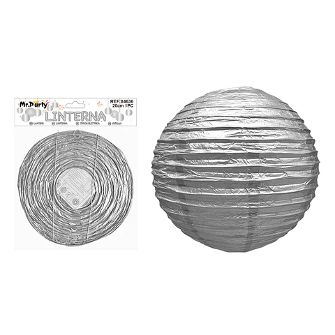 Lámpara de papel plateada 20cm