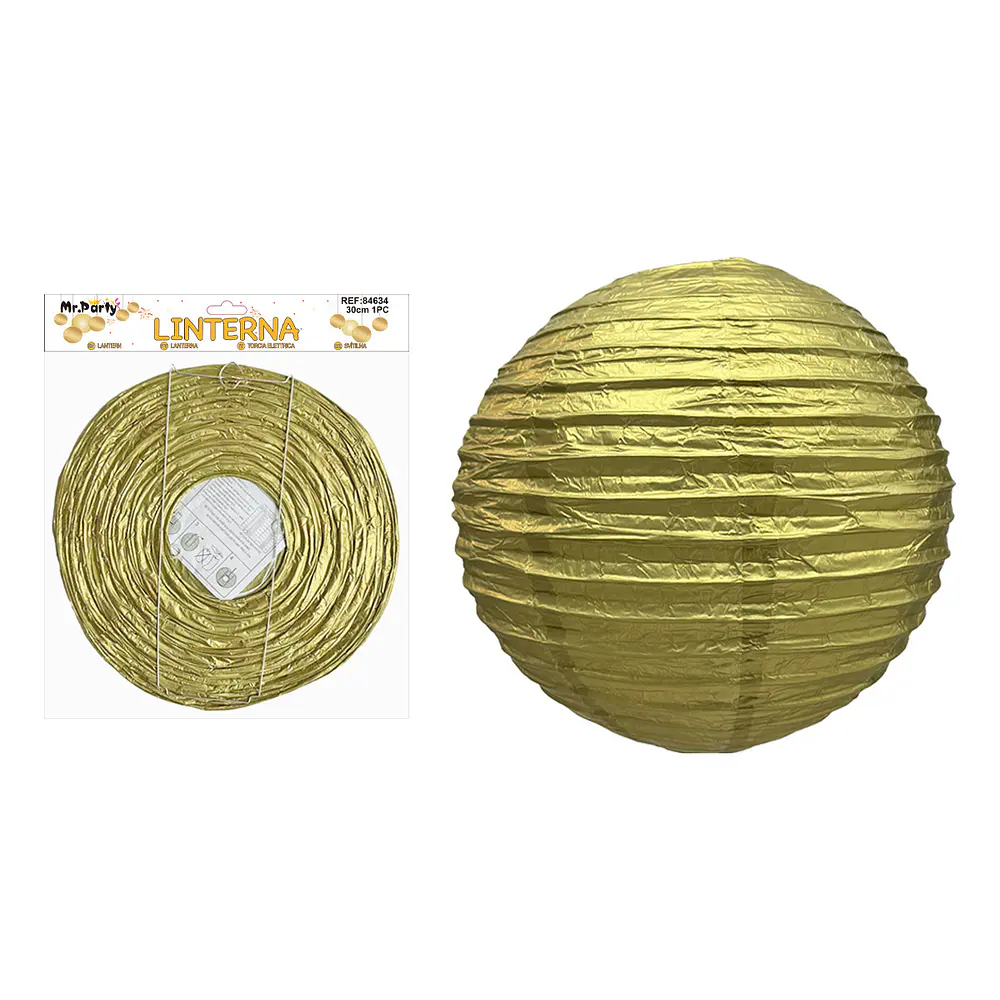 Lámpara de papel dorada 30cm