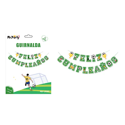Guirnalda feliz cumpleaños fútbol 12*17cm 5M 17pcs