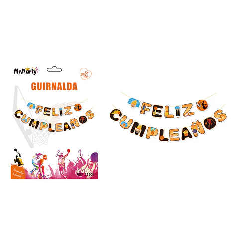 Guirnalda feliz cumpleaños fútbol 12*17cm 5M 17pcs