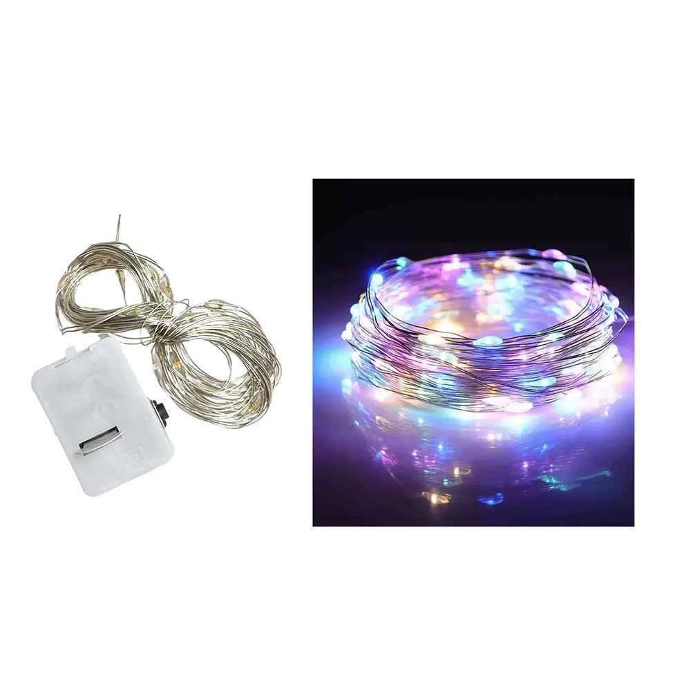 Luces LED de alambre de cobre 10 luces 1M multicolor