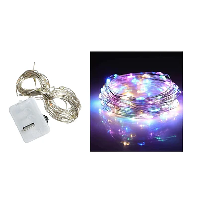 Luces LED de alambre de cobre 10 luces 1M multicolor