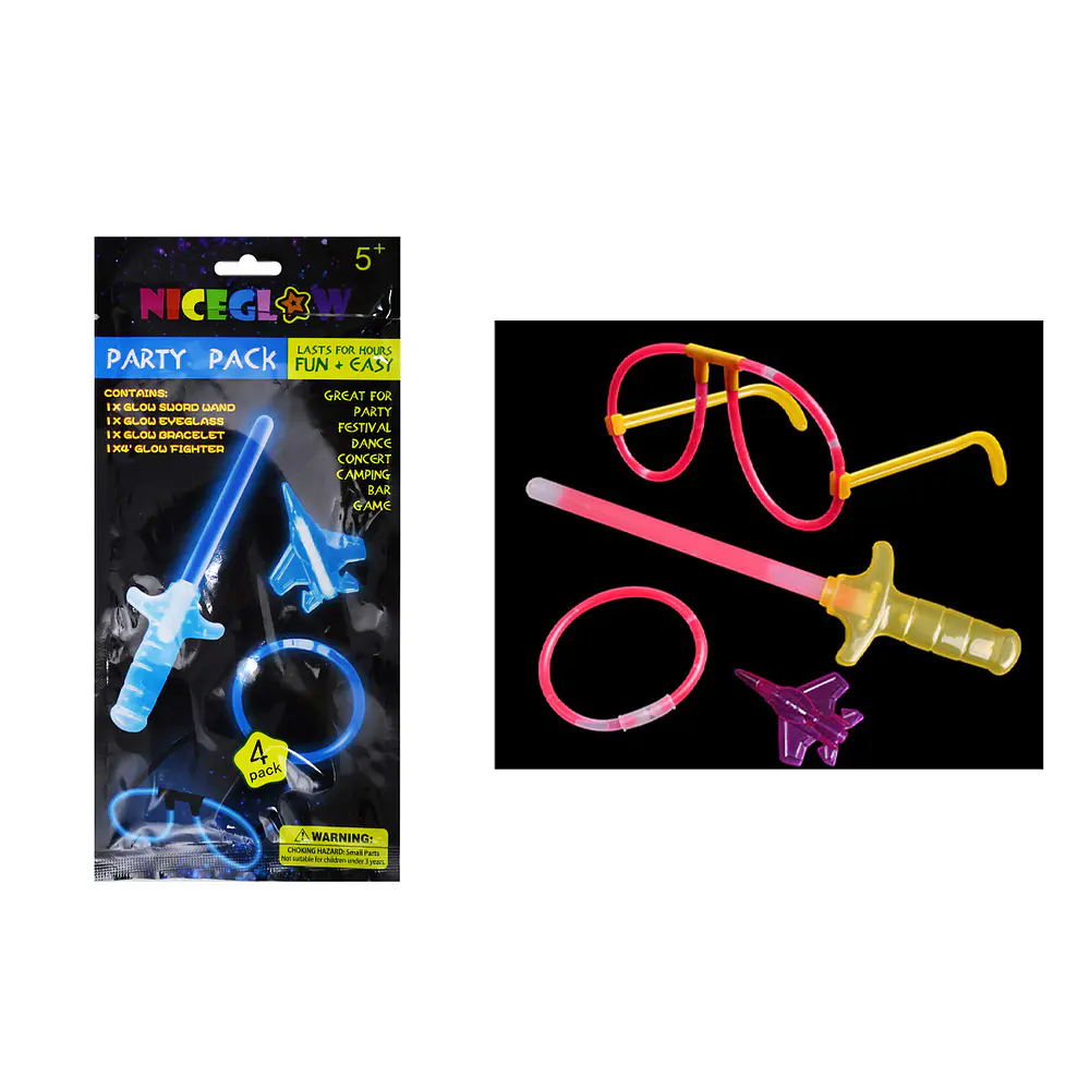 Set de fiesta luminosos de neón para niño 4pcs Color Aleatorio