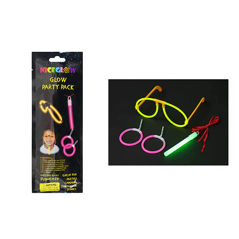 Set de fiesta luminosos de neón con aretes, lentes y collar Color Aleatorio