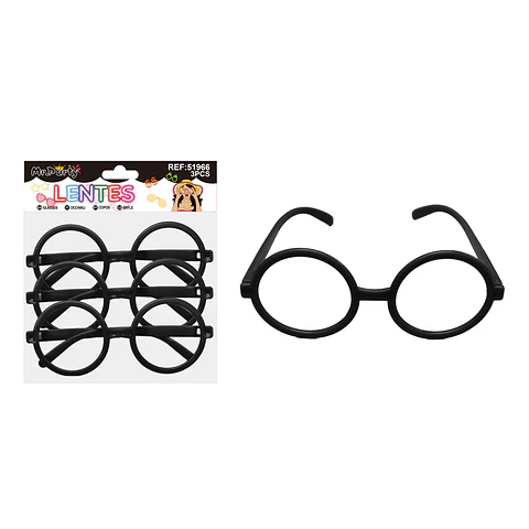 Lente para fiesta marco redondo 3pcs