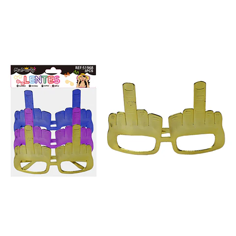 Lente para fiesta colores surtidos 3pcs