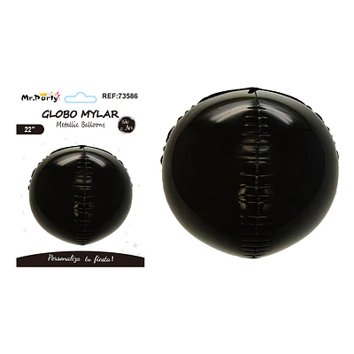 Globo metálico esfera 4D negro 22 pulgadas