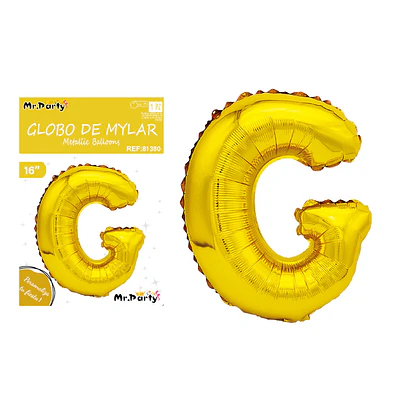 Globo metálico dorado 40cm letra G