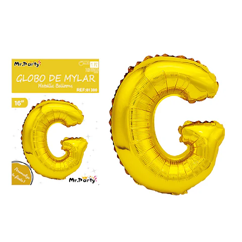Globo metálico dorado 40cm letra G