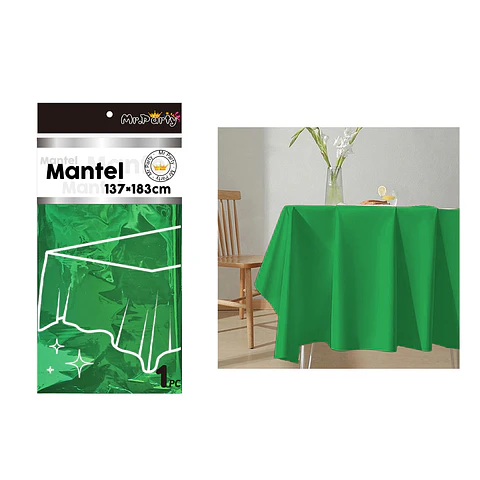 Mantel metálico verde 137*183cm
