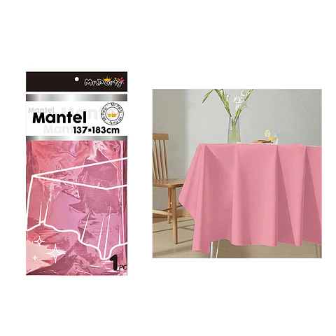 Mantel metálico rosado 137*183cm