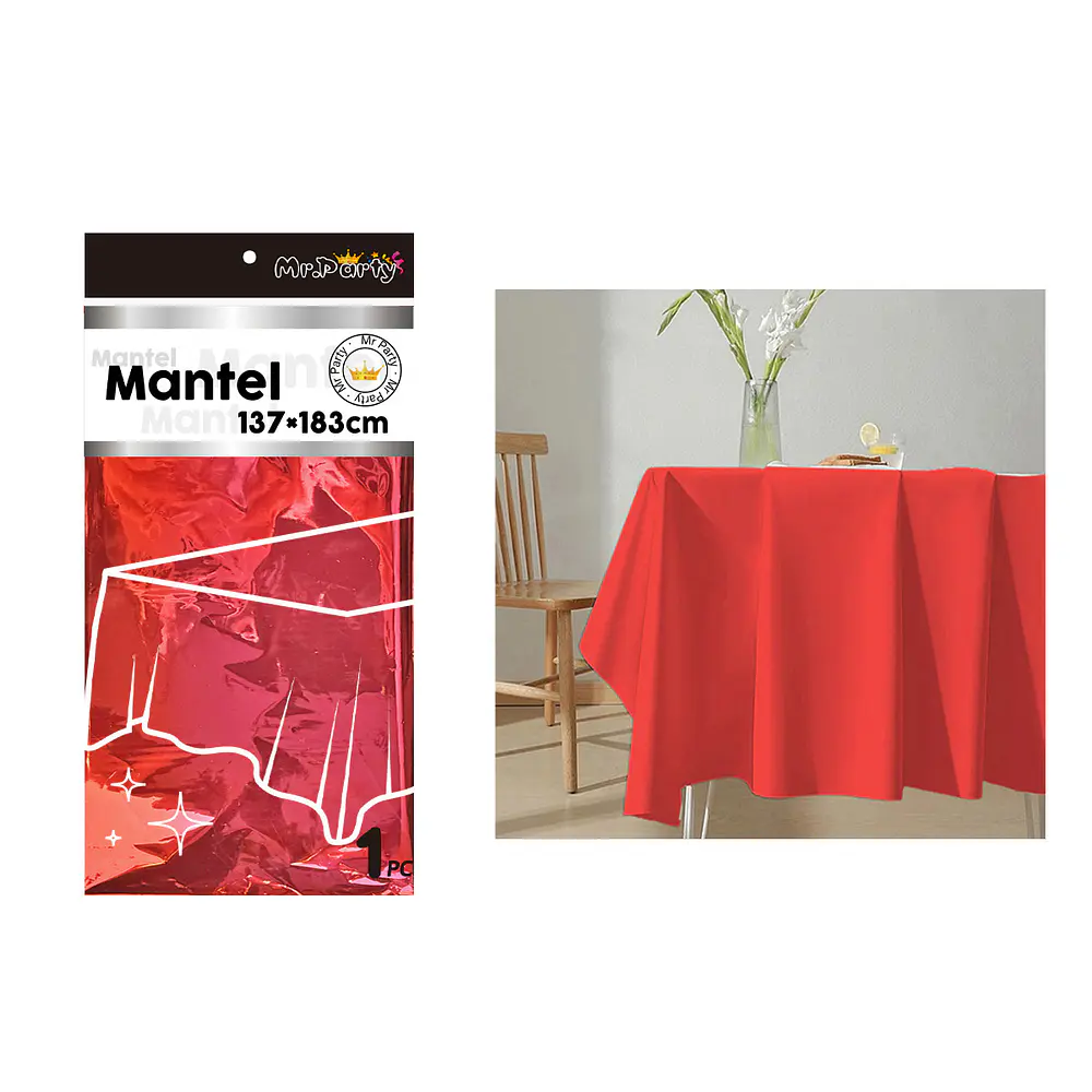 Mantel metálico rojo 137*183cm