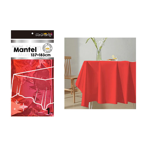 Mantel metálico rojo 137*183cm