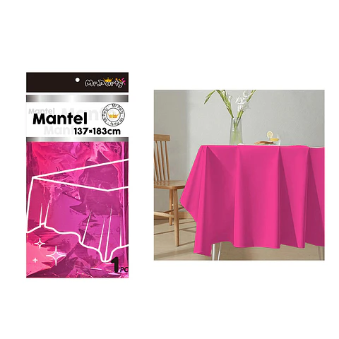 Mantel metálico fucsia 137*183cm