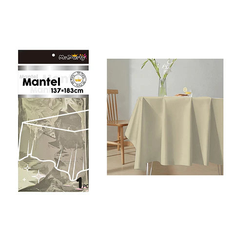 Mantel metálico champagne 137*183cm