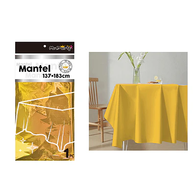 Mantel metálico dorado 137*183cm