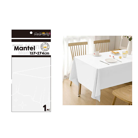 Mantel PE plástico blanco 137*274cm