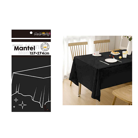 Mantel PE plástico negro 137*274cm