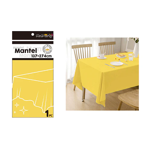 Mantel PE plástico amarillo 137*274cm