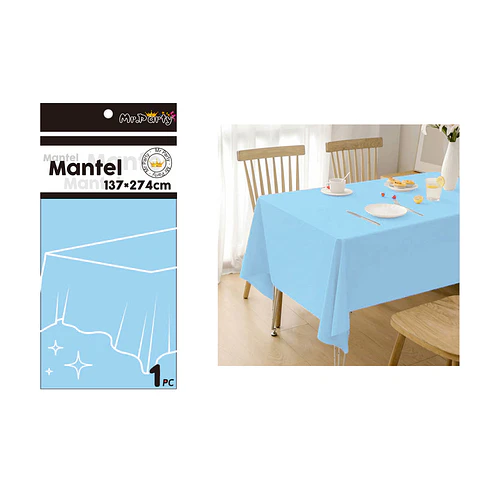 Mantel PE plástico azul claro 137*274cm