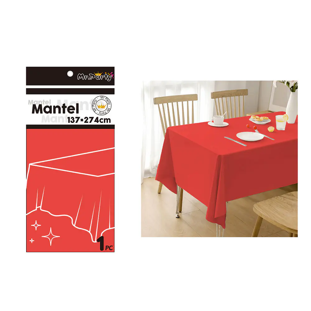 Mantel PE plástico rojo 137*274cm