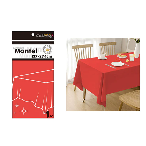 Mantel PE plástico rojo 137*274cm
