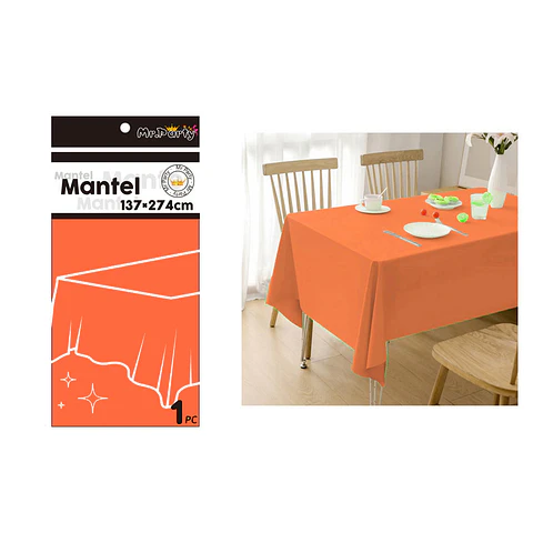 Mantel PE plástico naranja 137*274cm