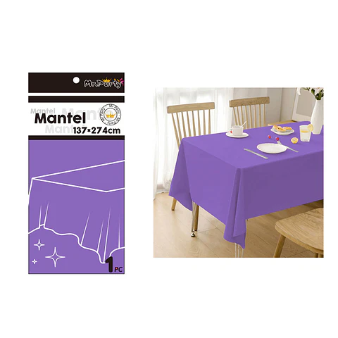 Mantel PE plástico morado 137*274cm