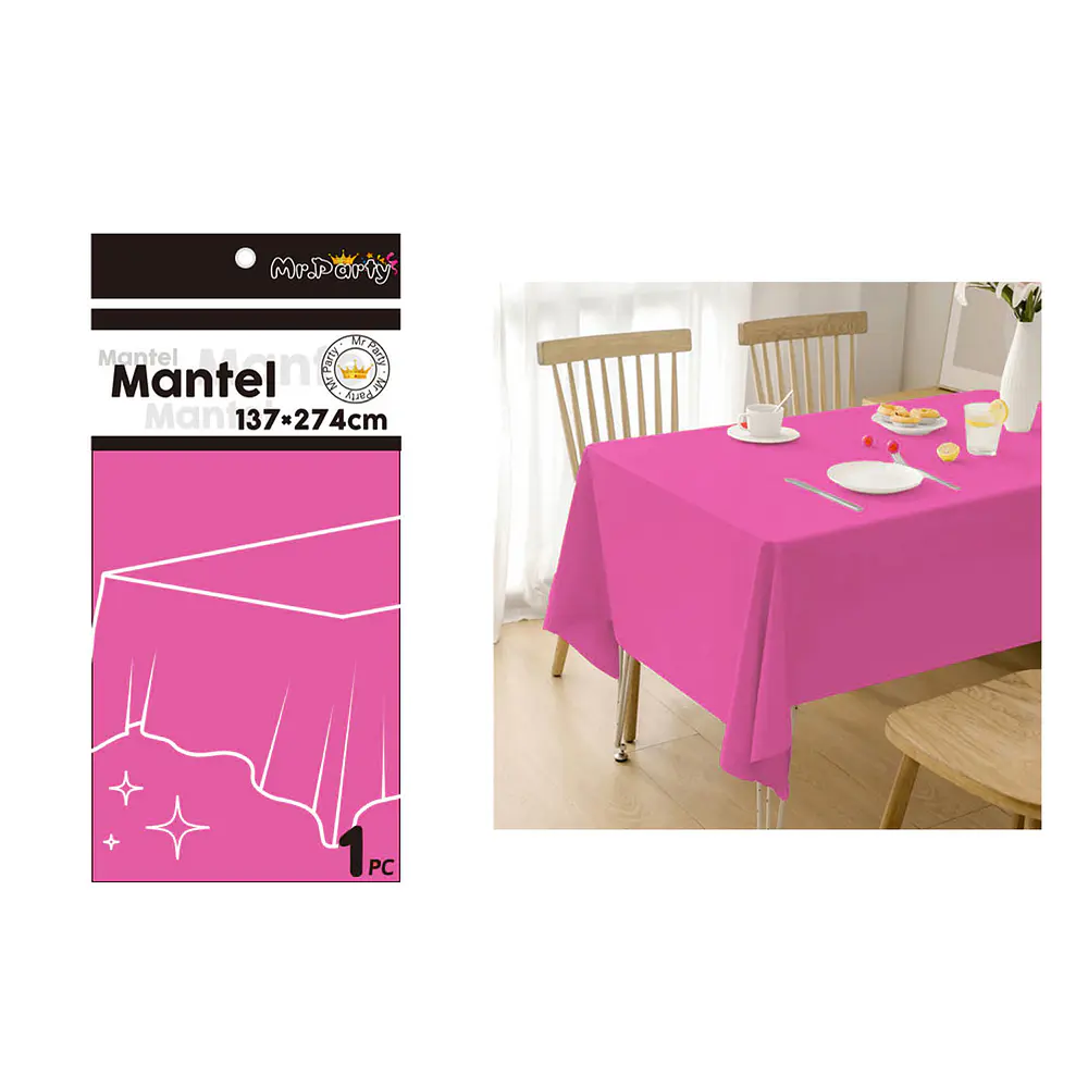 Mantel PE plástico fucsia 137*274cm