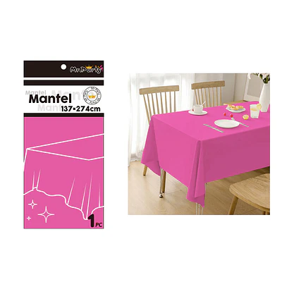 Mantel PE plástico fucsia 137*274cm