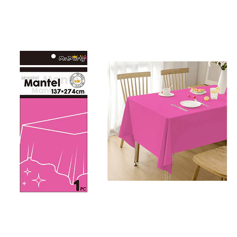 Mantel PE plástico fucsia 137*274cm