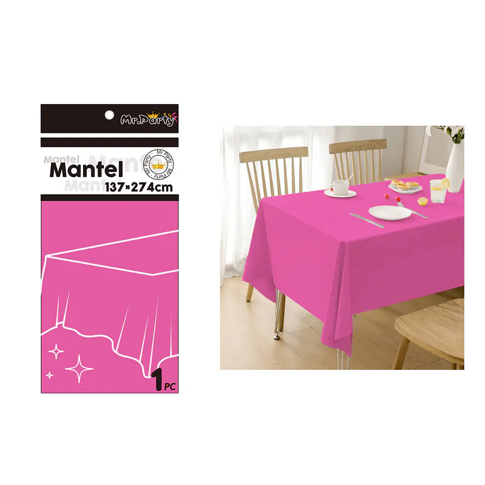 Mantel PE plástico fucsia 137*274cm 1