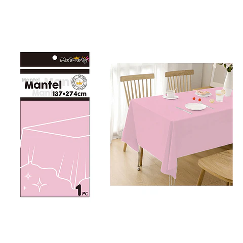 Mantel PE plástico rosa 137*274cm