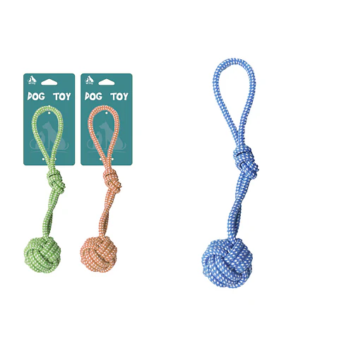 Pelota con cuerda trenzada color aleatorio 33cm 75g