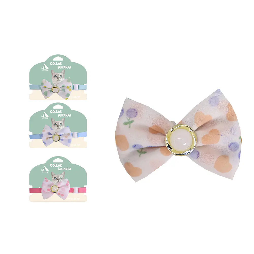 Collar con humita elegante con gema para mascota Color Aleatorio