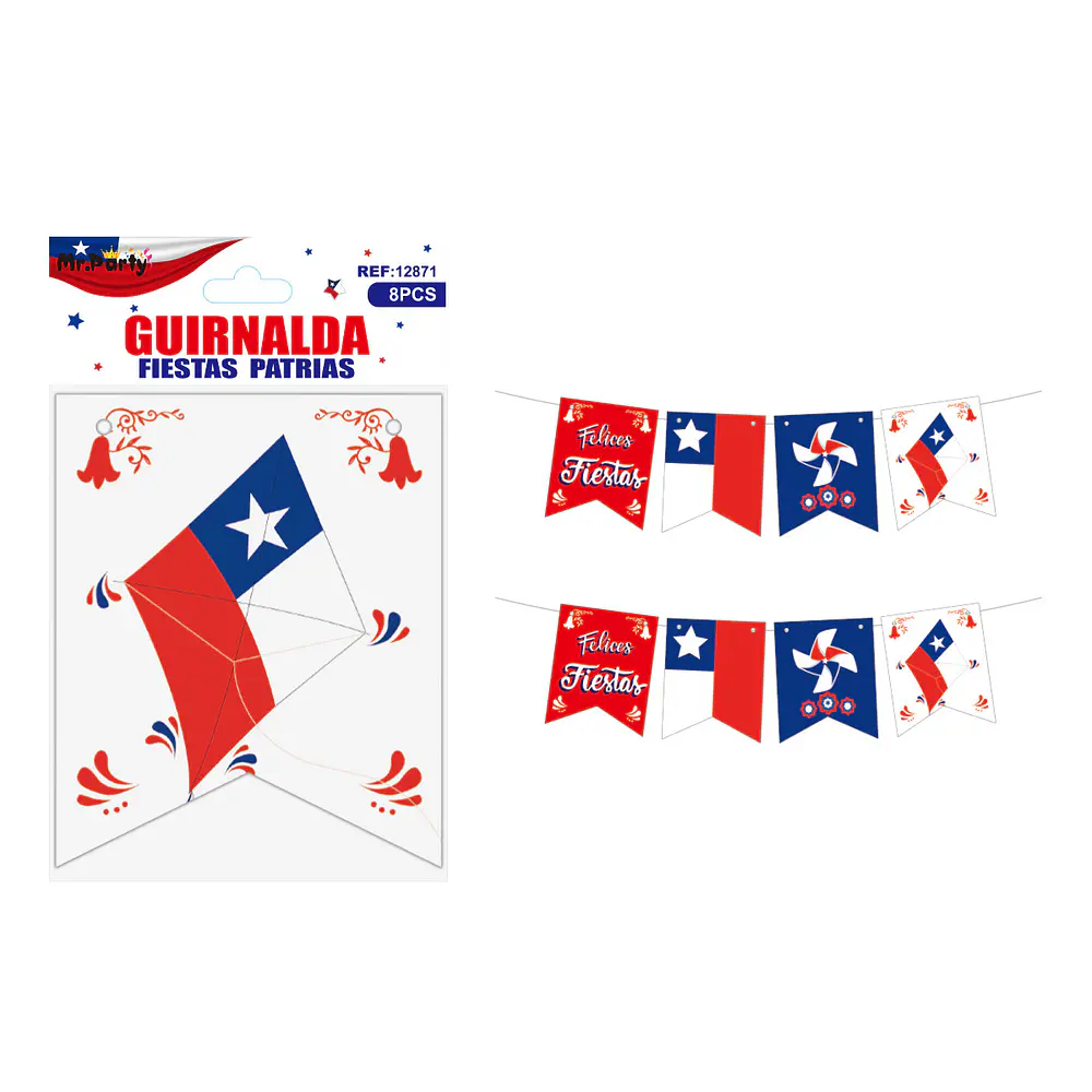 Guirnalda de Fiestas Patrias 8pcs