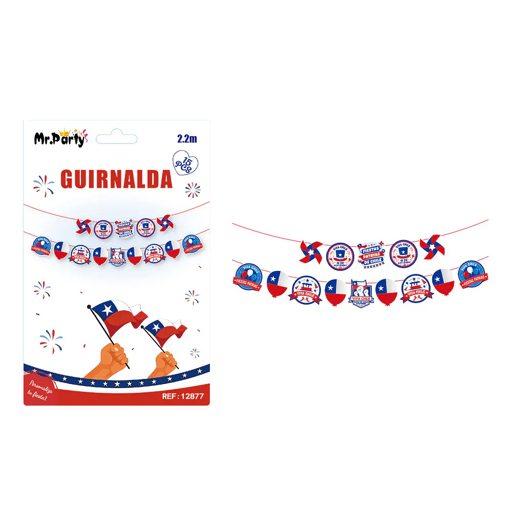 Guirnalda de Fiestas Patrias 2.2M 15pcs