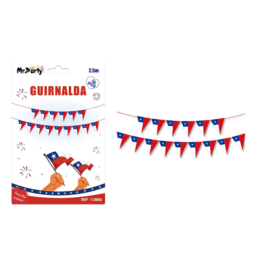 Guirnalda de Fiestas Patrias 2.5M 16pcs