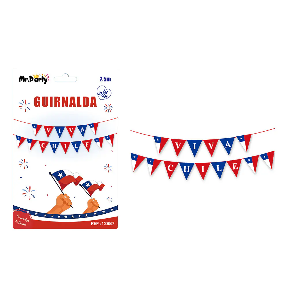 Guirnalda de Fiestas Patrias 2.5M 16pcs