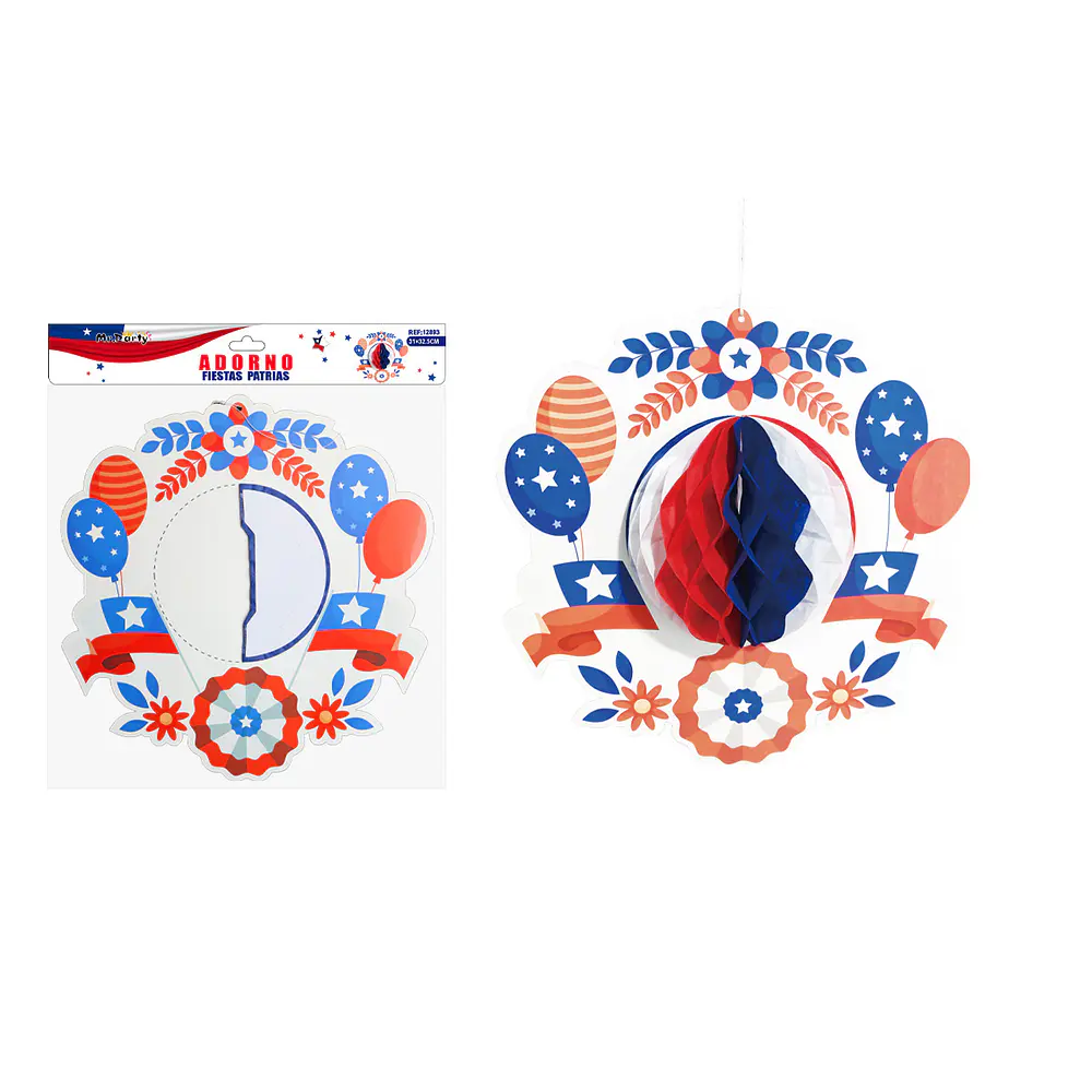 Adorno de flor de papel con 15cm de bola 31*32.5cm