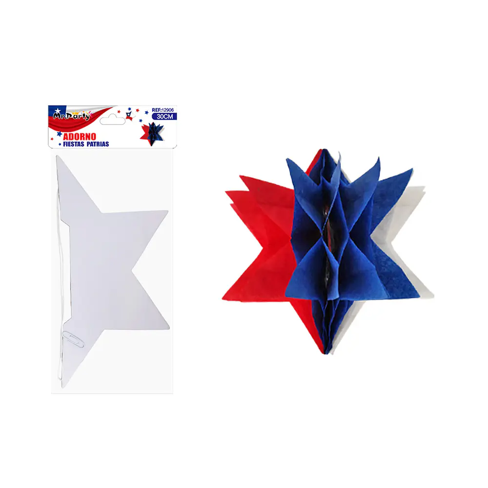 Adorno colgante Fiestas Patrias hexagonal 30cm