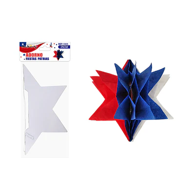 Adorno colgante Fiestas Patrias hexagonal 25cm