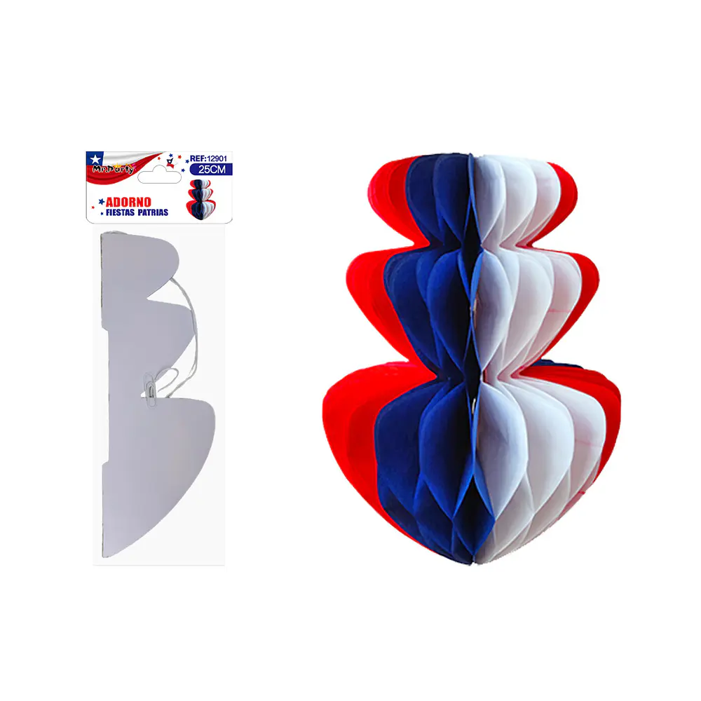 Adorno colgante Fiestas Patrias diseño pirámide invertida 25cm